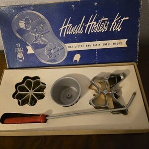 Handi Hostess Kit Waffle and Patty Shell Molds - Red and Silver